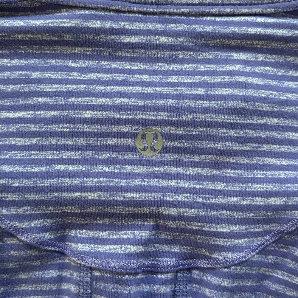 lululemon Women's Lavender Striped Pullover Half-Zip Long Sleeve Top